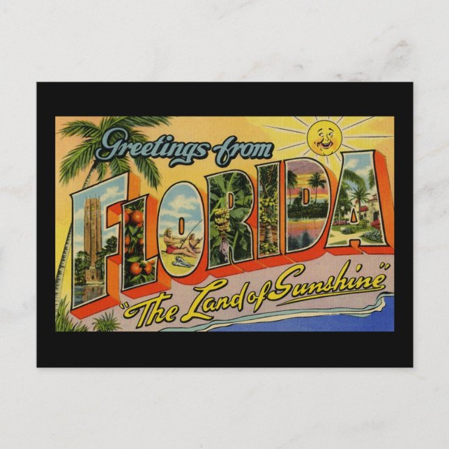 Grüße aus Florida Land Sunshine Postkarte (Vorderseite)