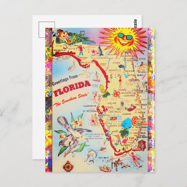 Grüße aus Florida Postkarte (Vorne/Hinten)