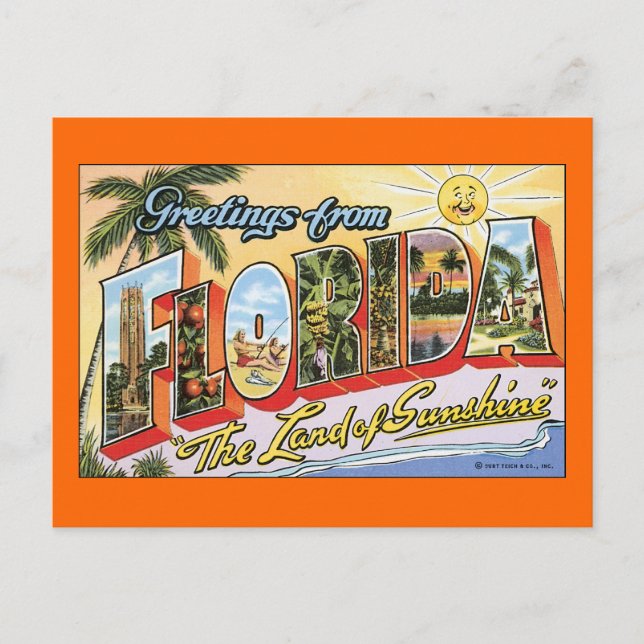 Grüße aus Florida Postkarte (Vorderseite)