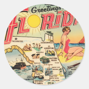 Grüße aus Florida Runder Aufkleber