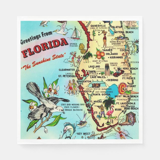 Grüße aus Florida Serviette (Vorderseite)