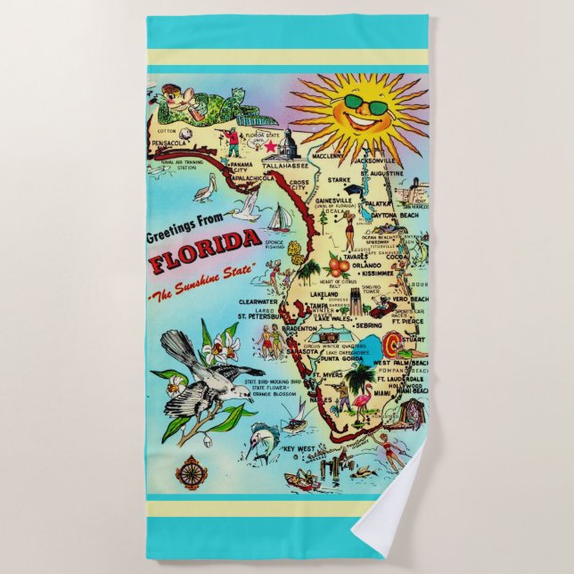 Grüße aus Florida Strandtuch (Vorderseite)