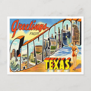 Grüße aus Galveston, Texas Vintage Reise Postkarte
