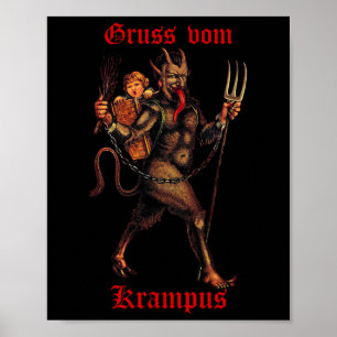 Grüße aus Gruss Vom Krampus Weihnachtsfest Poster
