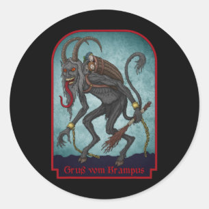 Grüße aus Gruss Vom Krampus Weihnachtsfest Runder Aufkleber