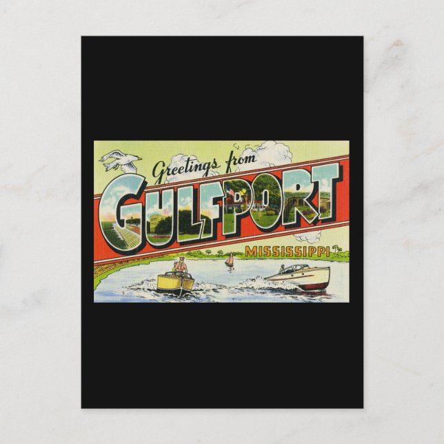 Grüße aus Gulfport Mississippi Postkarte (Vorderseite)