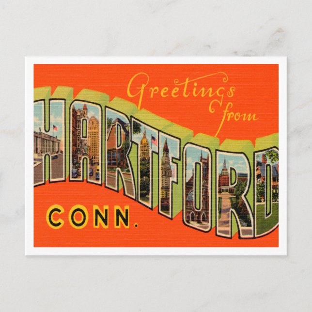 Grüße aus Hartford, Connecticut Travel Postkarte (Vorderseite)