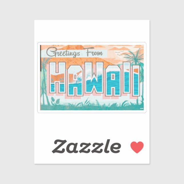 Grüße aus Hawaii Aufkleber (Blatt)