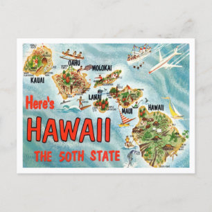 Grüße aus Hawaii, der 50. Staat Reise Postkarte