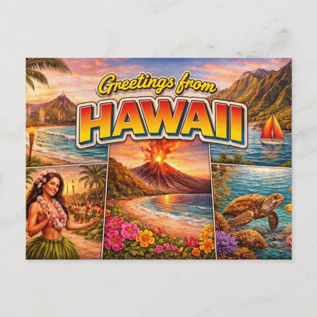Grüße aus Hawaii Postkarte (Vorderseite)