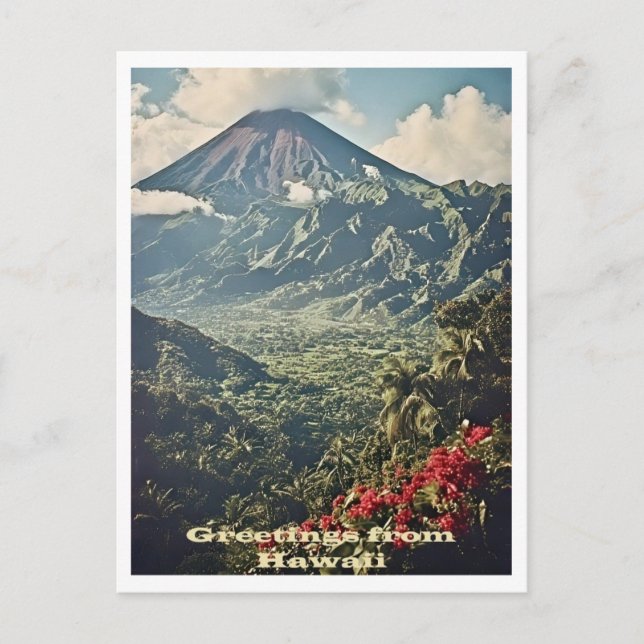 Grüße aus Hawaii, Reisen, Retro-Stil Postkarte (Vorderseite)