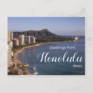 Grüße aus Honolulu Hawaii Panoramapostkarte Postkarte