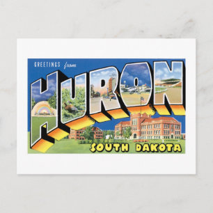 Grüße aus Huron, South Dakota!  Retro Postkarte