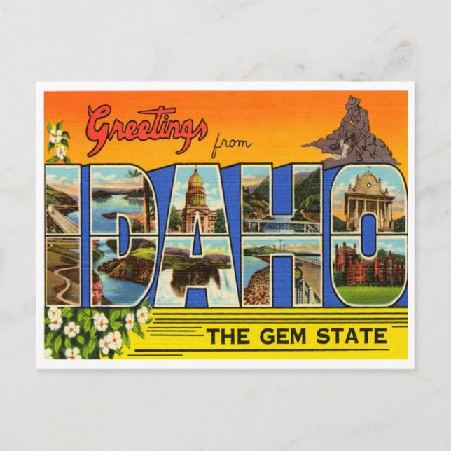 Grüße aus Idaho, Der Staat von Gem Postkarte (Vorderseite)