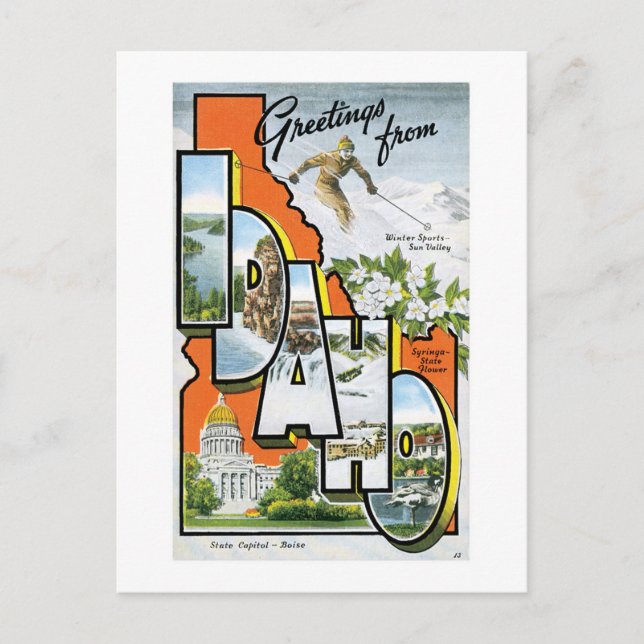 Grüße aus Idaho! Postkarte (Vorderseite)