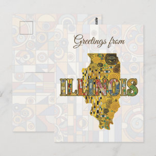 Grüße aus Illinois Postkarte