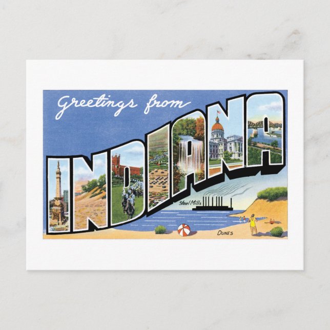 Grüße aus Indiana! Postkarte (Vorderseite)