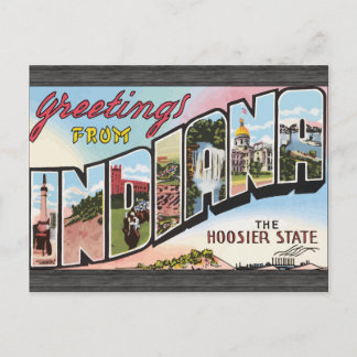 Grüße aus Indiana The Hoosier State, Vintage Postkarte