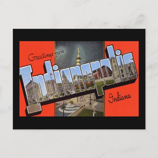 Grüße aus Indianapolis Indiana Postkarte (Vorderseite)