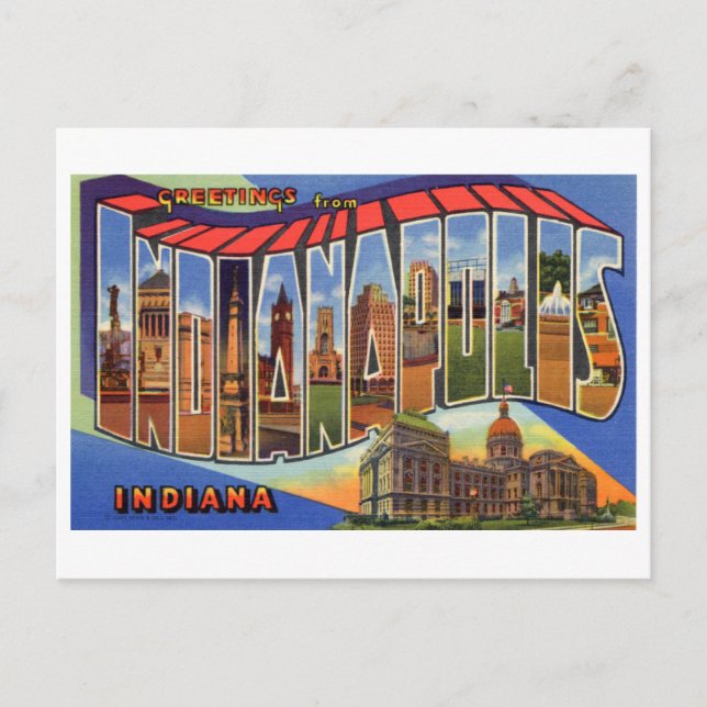 Grüße aus Indianapolis Postkarte (Vorderseite)