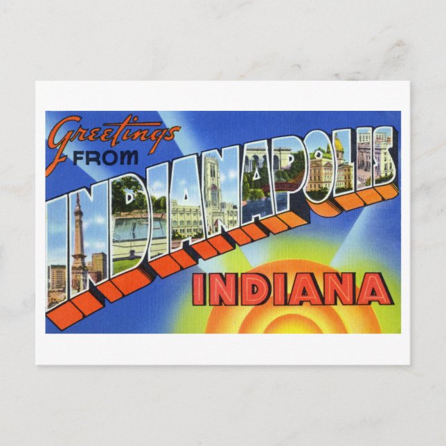 Grüße aus Indianapolis Postkarte (Vorderseite)