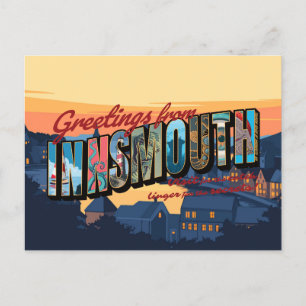 Grüße aus Innsmouth Feiertagspostkarte