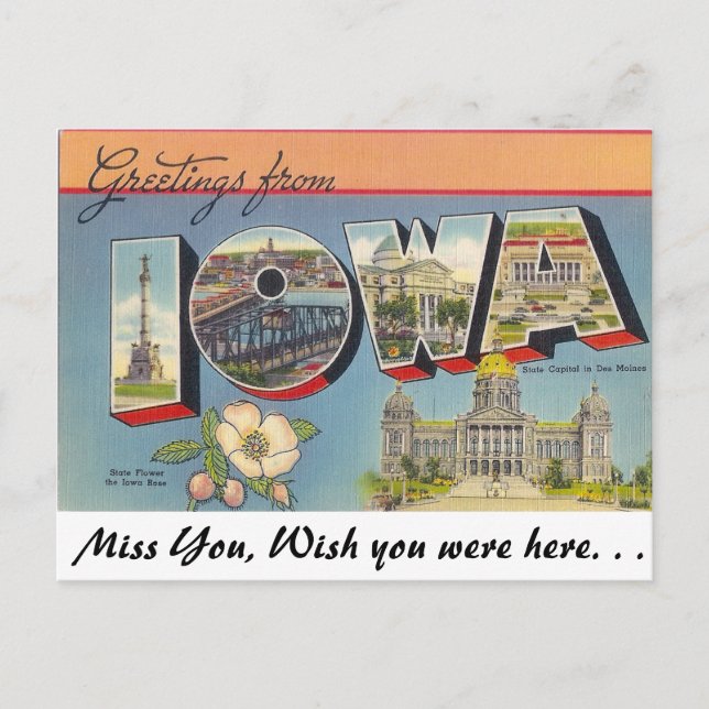 Grüße aus Iowa Postkarte (Vorderseite)