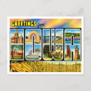 Grüße aus Iowa Vintage Travel Postkarte