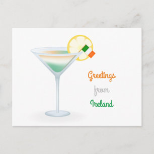 Grüße aus Irland Cocktail Urlaubskarte Feiertagspostkarte