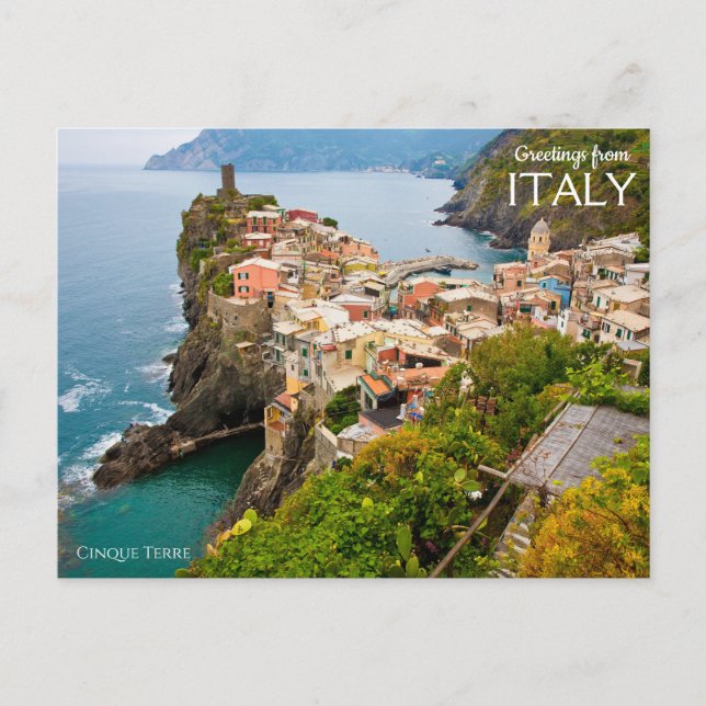 Grüße aus Italien Postcard Cinque Terre Postkarte (Vorderseite)