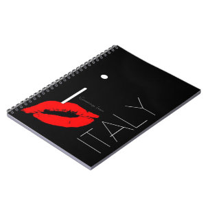 Grüße aus Italien Red Lipstick Liebe Kiss Notizblock