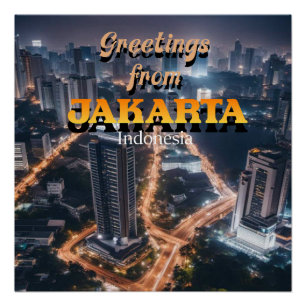 Grüße aus Jakarta Indonesien Poster