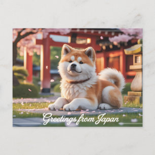 "Grüße aus Japan" Akita Inu Postkarte