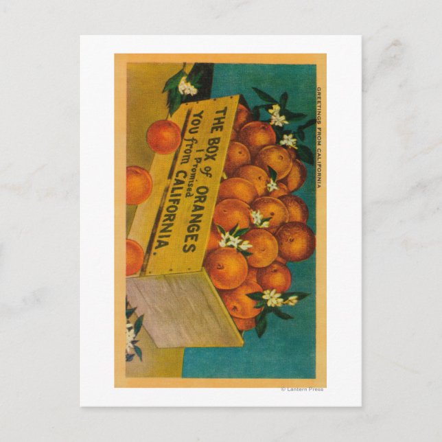 Grüße aus Kalifornien, Box of OrangeState Postkarte (Vorderseite)