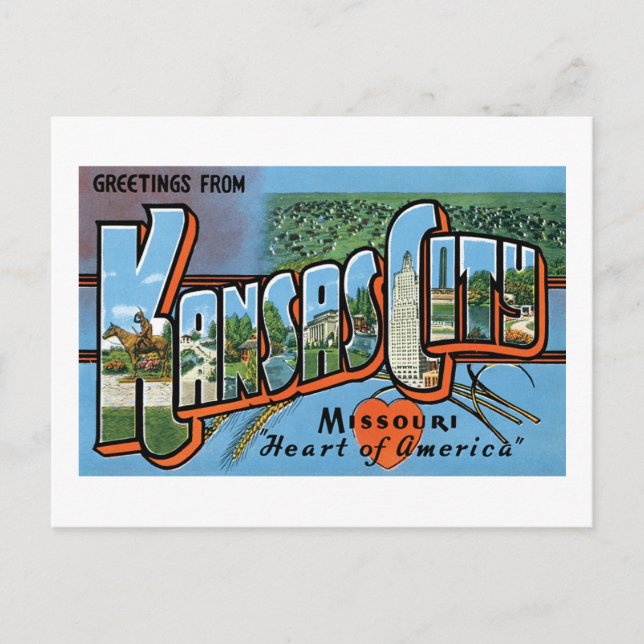 Grüße aus Kansas City Postkarte (Vorderseite)