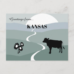 Grüße aus Kansas - Stille Grüne Schattierungen Postkarte