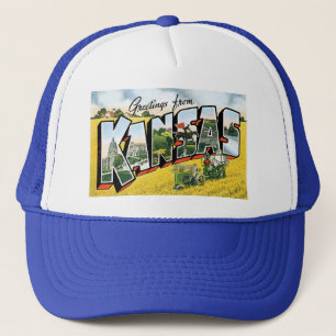 Grüße aus Kansas! Vintag Truckerkappe
