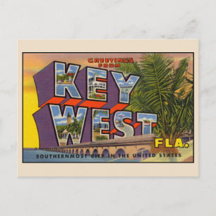 Grüße aus Key West Großbuchstaben-Postkarte Postkarte