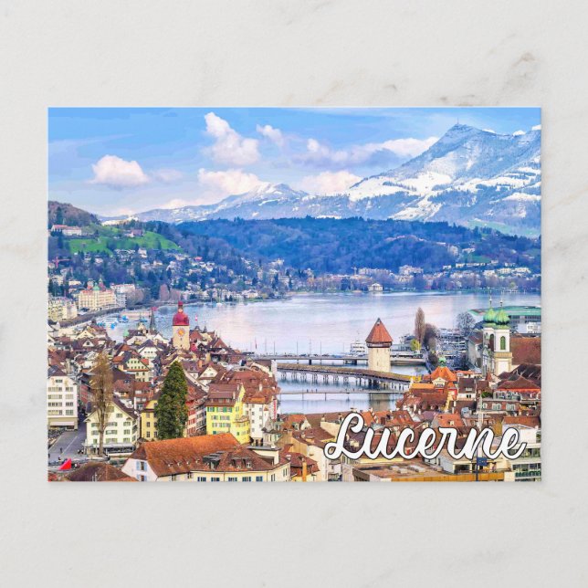 Grüße aus Luzern, Schweiz Postkarte (Vorderseite)