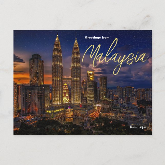 Grüße aus Malaysia Kuala Lumpur Postcard Postkarte (Vorderseite)