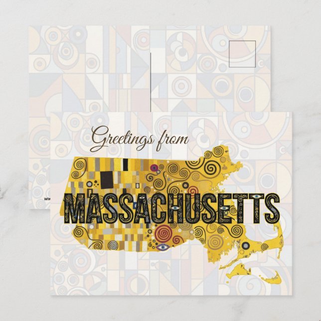 Grüße aus Massachusetts Postkarte (Vorne/Hinten)