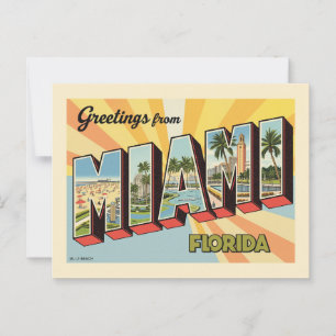 Grüße aus Miami Florida Vintag Postkarte