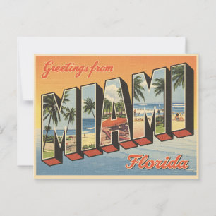 Grüße aus Miami Florida Vintag Postkarte