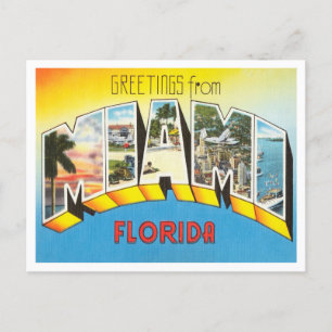 Grüße aus Miami, Florida Vintage Reise Postkarte