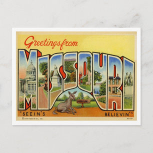 Grüße aus Missouri Vintage Postkarte