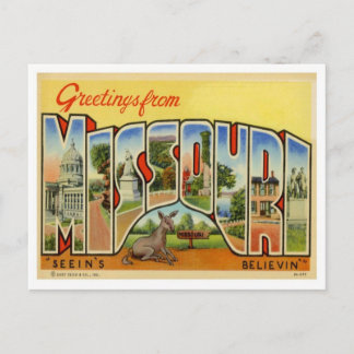 Grüße aus Missouri Vintage Postkarte