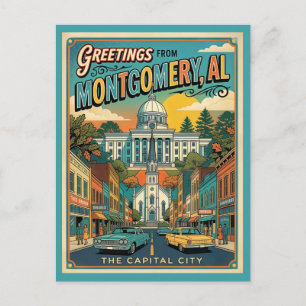 Grüße aus Montgomery AL Retro Postkarte