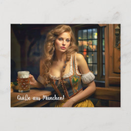 Grüße aus München! Bierzeltstimmung Postkarte