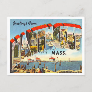 Grüße aus Nantucket, Massachusetts Reise Postkarte