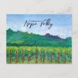 Grüße aus Napa Valley Weinberg rote Rosen Postkarte